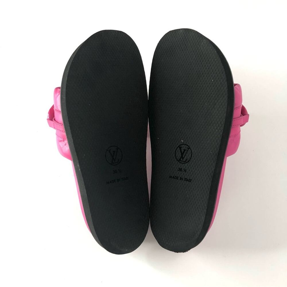 Louis Vuitton Calfskin Embossed Monogram Sunset Flat Comfort Mule 36.5 - Picture 6 of 9